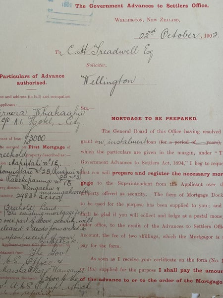 ANTIQUE MORTGAGE: The Government Advances To Settlers Office, Wellington 1902 Carousel 1