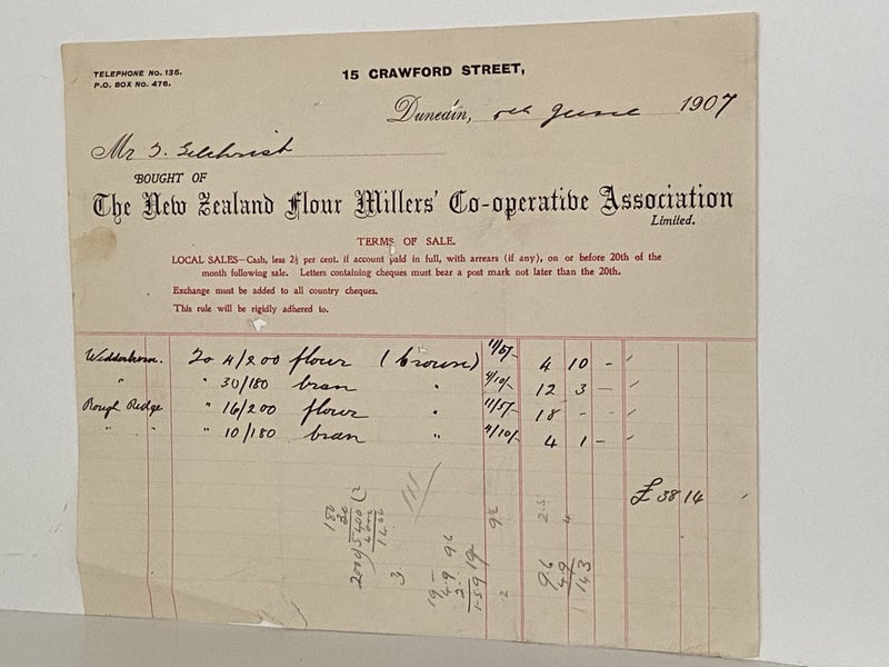 ANTIQUE INVOICE: The New Zealand Flour Millers Co-operative Association 1907 Carousel 2