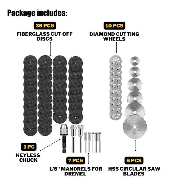 60Pcs Cutting Wheel Set Rotary Tool Diamond Saw Blades *Over Stocked* Carousel 2