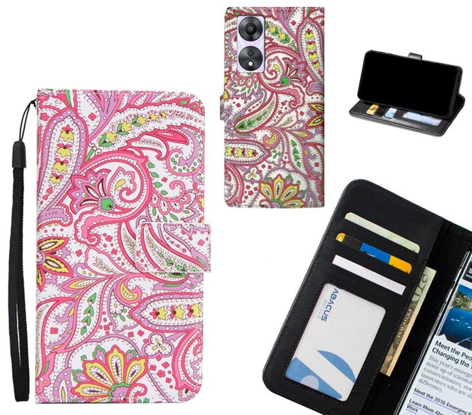 Oppo A78 5G case 3 card leather wallet case printed ID Carousel 1