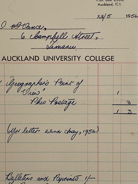 VINTAGE INVOICE / RECEIPT: Auckland University College 1956 Carousel 1