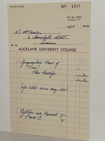 VINTAGE INVOICE / RECEIPT: Auckland University College 1956 Carousel 2