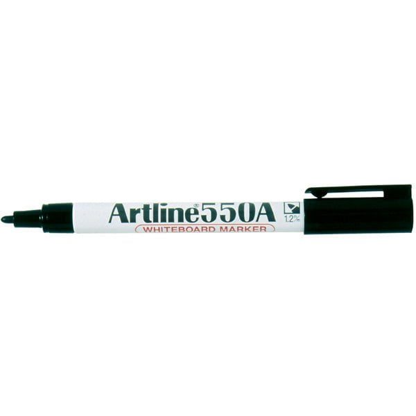 Artline 550A Whiteboard Marker 1.2mm Bullet Nib - Black x 12's pack Carousel 1