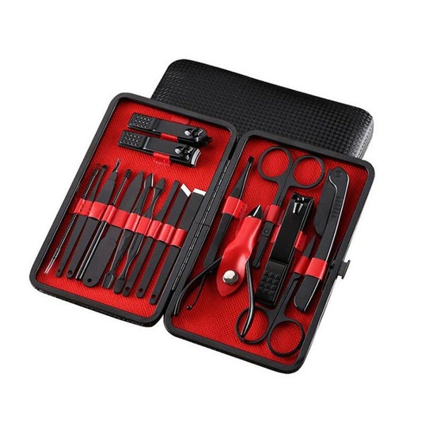 18PCS/Set Stainless Steel Manicure Nail Kit Pedicure Grooming Clippers Tools Carousel 1