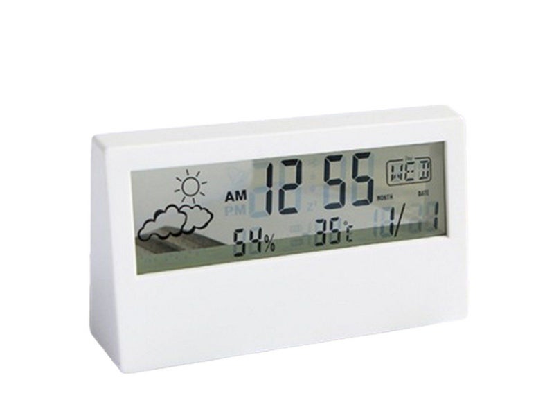 Desktop Digital Alarm Clock with Temperature Humidity Alarm Clock Transparent Carousel 2