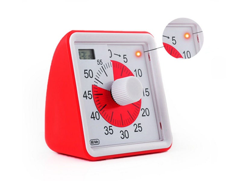 60-Minute Visual Timer Countdown Clock Time Management Tool Red Carousel 2