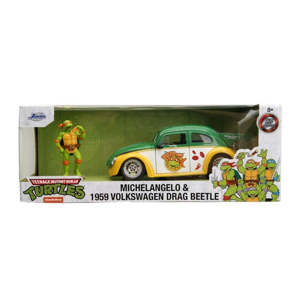 TMNT TV 1987 VW Beetle with Michelangelo 1:24 Scale Carousel 1