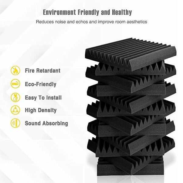96 Acoustic Soundproof Foam Sound Absorbing Panels 30x30x2.5cm Carousel 4