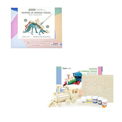 Robotime 3D Wooden Puzzle Craft Paint Kit Carousel 4