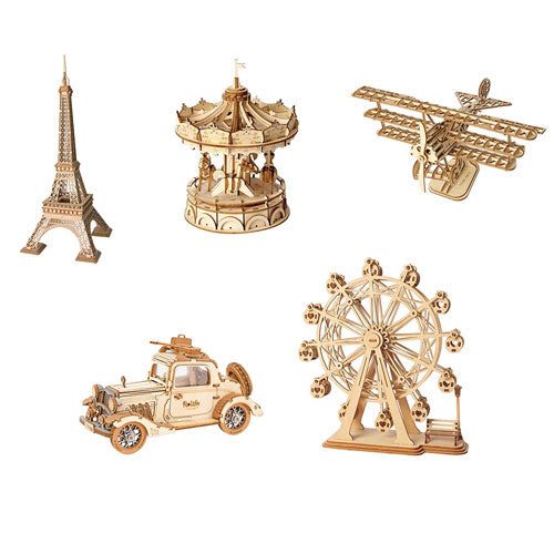 Robotime Classic 3D Wooden Puzzle Kit Carousel 4