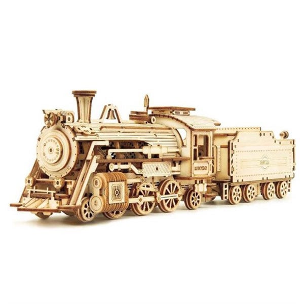 Robotime Express Train Wooden 3D Puzzle Kit 1:40 Scale Carousel 1