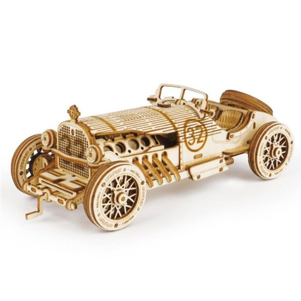 Robotime Grand Pix Car Wooden 3D Puzzle Kit 1:16 Scale Carousel 1