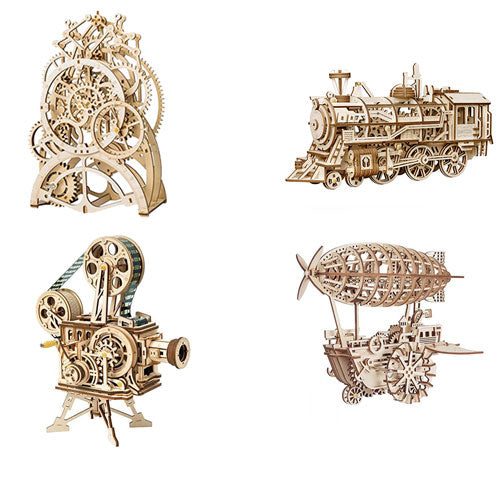 Robotime Mechanical Gears 3D Wooden Puzzle Carousel 4