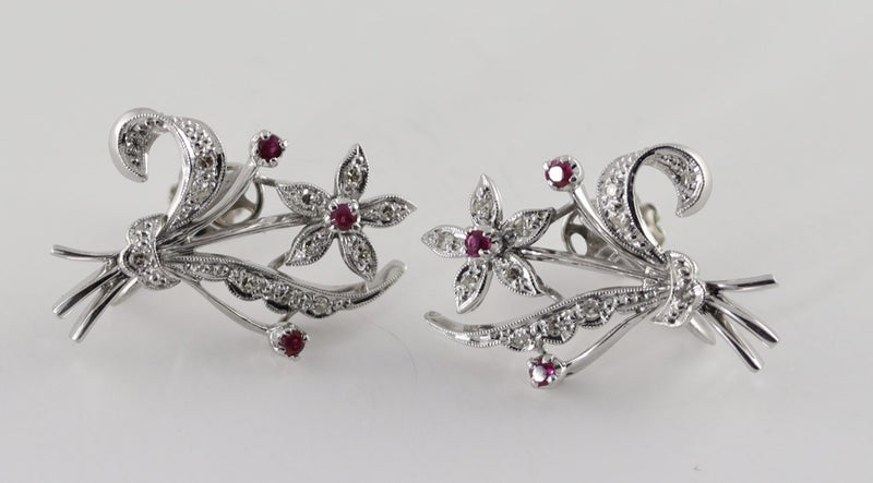18ct Traditional Ruby & Dia. Earrings TDW0.34cts Valuation $6,500 VAL059 Carousel 1