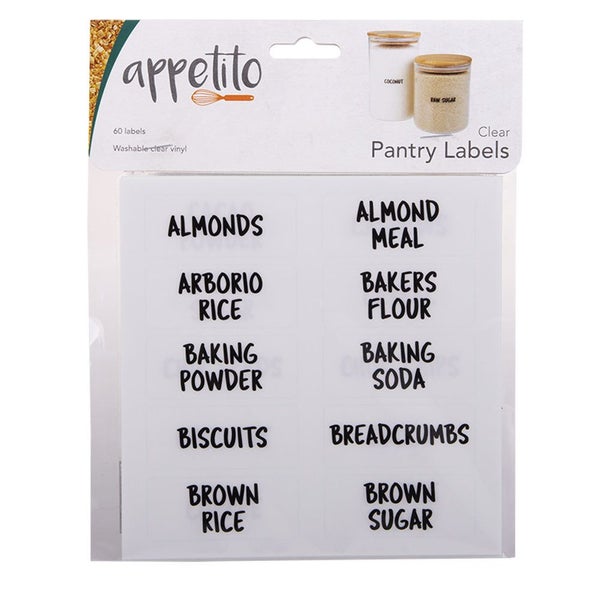Appetito Clear Pantry Labels (Pack of 60) Carousel 1