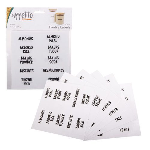 Appetito Clear Pantry Labels (Pack of 60) Carousel 3
