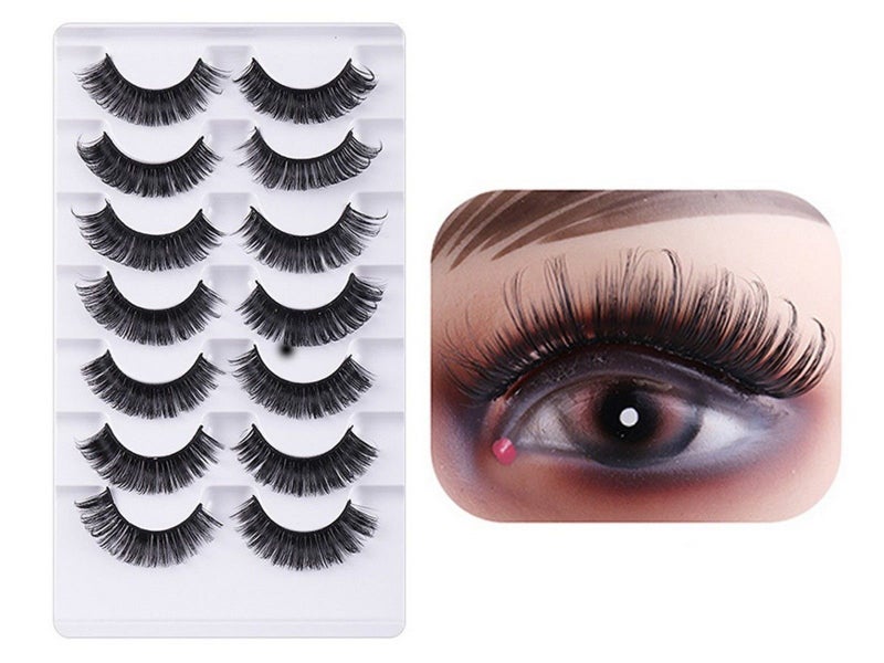 7 Pairs of D-Curved Natural Curling False Eyelashes Faux Eye Lashes Style 1 Carousel 1