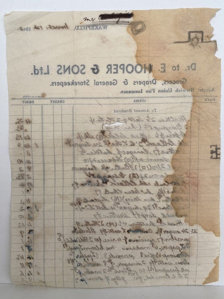 OLD INVOICE / RECEIPT: E. Hooper & Sons, Wakefield - Drapers 1941 (81 yo) Carousel 3