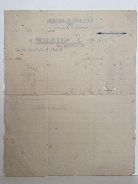 ANTIQUE INVOICE: J. Sharp, Nelson - Cash Grocer 1929 Carousel 3