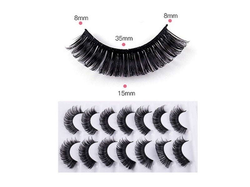 7 Pairs of D-Curved Natural Curling False Eyelashes Faux Eye Lashes Style 1 Carousel 2
