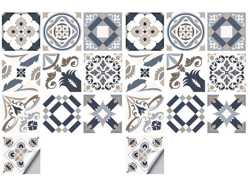 20Pcs PVC 10x10cm Peel and Stick Floor Tiles Frosted Floor Sticker Style 3 Carousel 2
