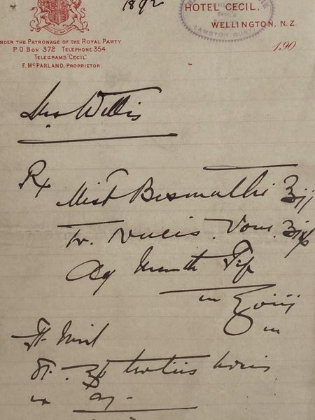 ANTIQUE LETTERHEAD: Hotel Cecil, Wellington 1900 (124yo) Carousel 1