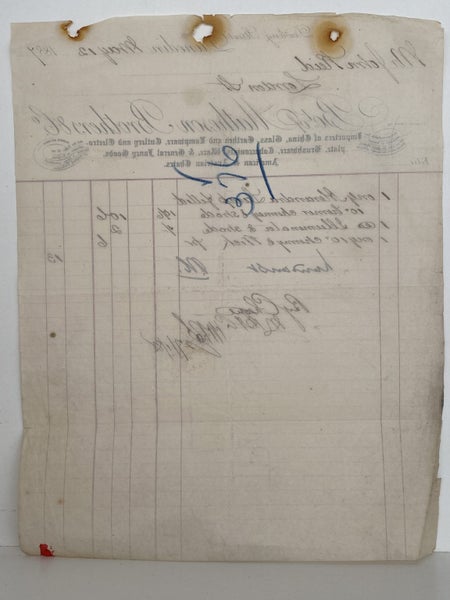 ANTIQUE INVOICE: Matheson Brothers & Co, Dunedin - China, Glass, Lampware 1887 Carousel 3
