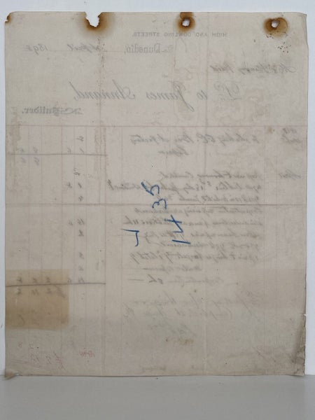 ANTIQUE INVOICE: James Annand, Dunedin - Builder 1898 (126yo) Carousel 3
