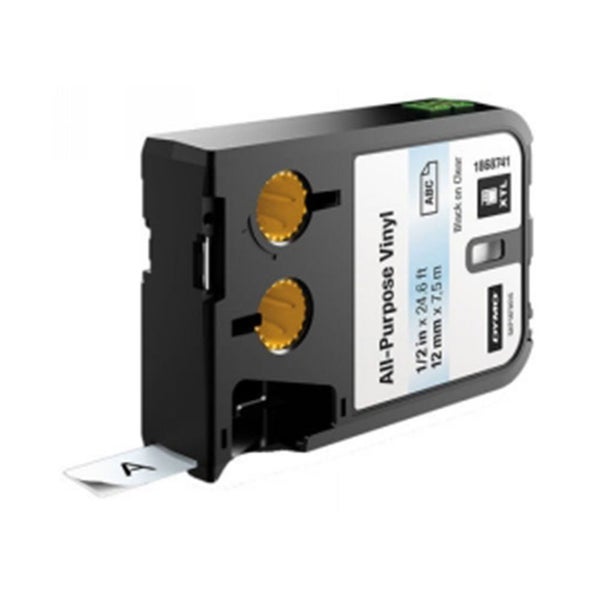 Dymo XTL Black on Clear Label Tape 12mm Carousel 1