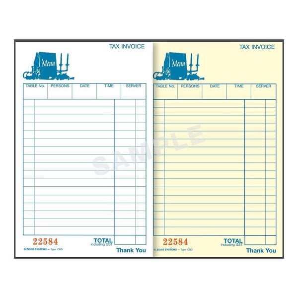Zions Carbonless Restaurant Docket Book Duplicate Carousel 1
