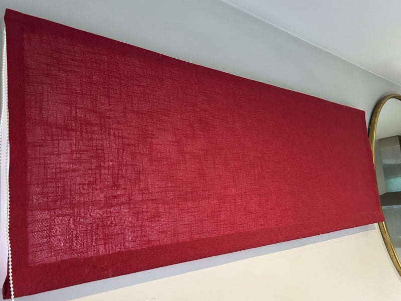 Custom made Roman Blind in “ Margot” poly linen fabric. Carousel 2