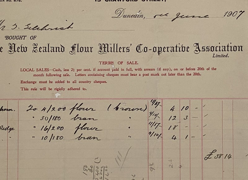 ANTIQUE INVOICE: The New Zealand Flour Millers Co-operative Association 1907 Carousel 1