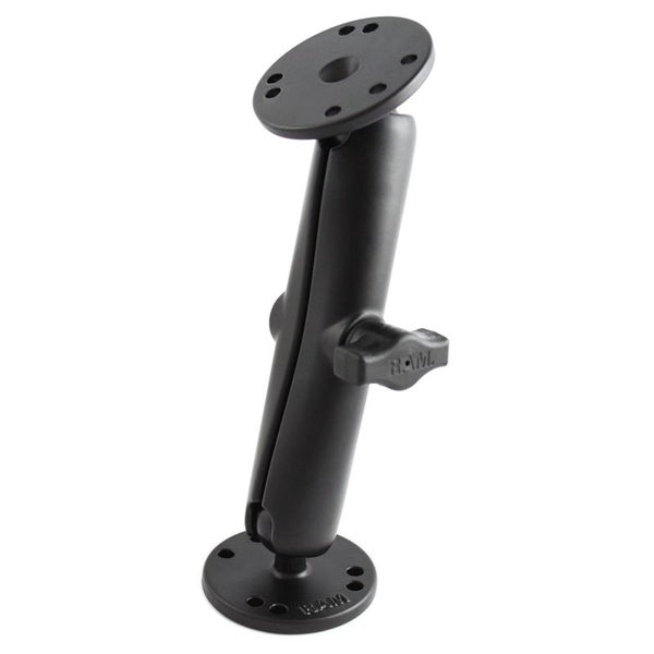 RAM Double Ball Mount with 2 Round Base Plates - B Series (1" Ball) - Long Carousel 1