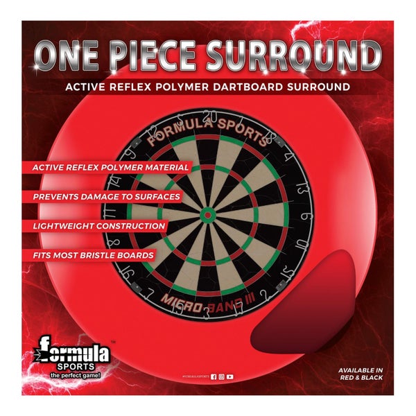 Target Darts TOR Dart Board + Formula Red Surround + Darts Set Carousel 15