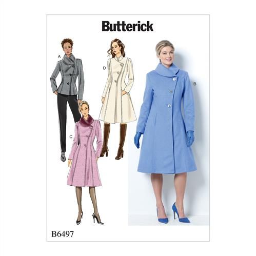 Butterick Pattern 6497 Misses'/Misses' Petite Jacket and Coats with Asymmetrical Carousel 1