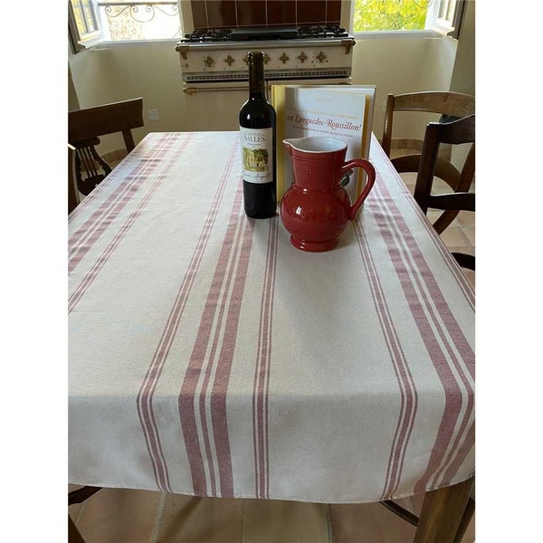 L'Ensoleillade Chaumont Rouge Tablecloth 120x160cm Carousel 1