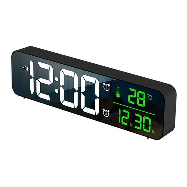 Large Screen Luminous LED USB Plug-in Digital Display Mirror Alarm Clock Carousel 1