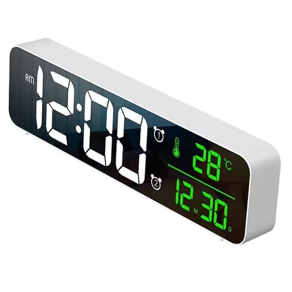 Large Screen Luminous LED USB Plug-in Digital Display Mirror Alarm Clock Carousel 2