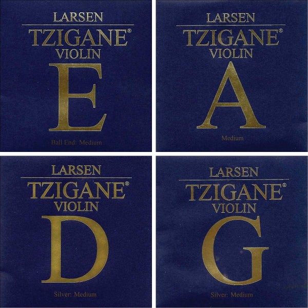 Larsen Tzigane 4/4 Violin String Set - Medium Gauge with Ball-end E Carousel 2