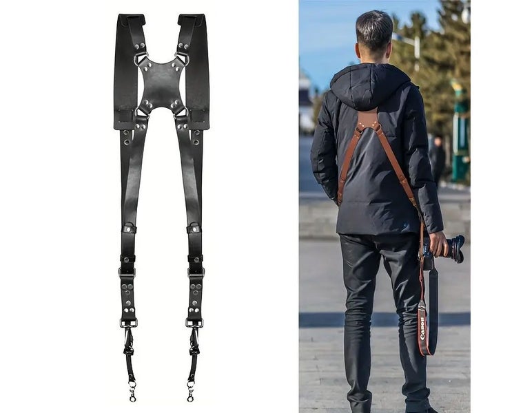 Dual Camera Leather Harness (Auckland Clearance) Carousel 2