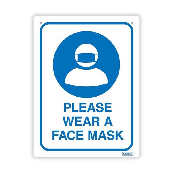 Durus Please Wear A Face Mask Wall Sign (225x300mm) Carousel 1