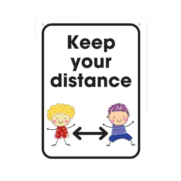 Durus School Keep Your Distance Wall Sign White (225x300mm) Carousel 1