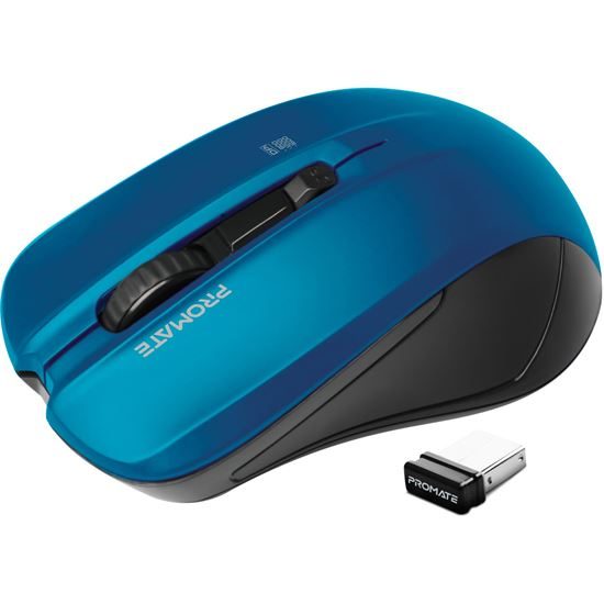 PROMATE Ergonomic Wireless Mouse with Ambidextrous Design. 800/1200/1600Dpi, 10m Carousel 1