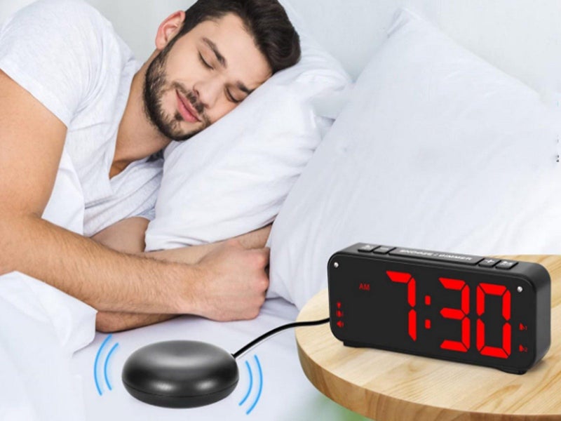 Extra Loud Vibrating Alarm Clock with Bed Shaker for Heavy Sleepers Black Carousel 5