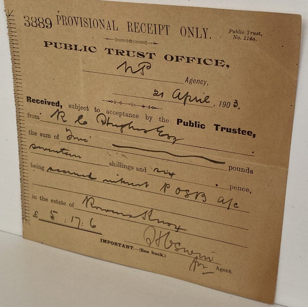 ANTIQUE INVOICE: Public Trust Office 1903 (121 yo) Carousel 2