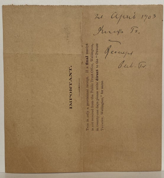 ANTIQUE INVOICE: Public Trust Office 1903 (121 yo) Carousel 3