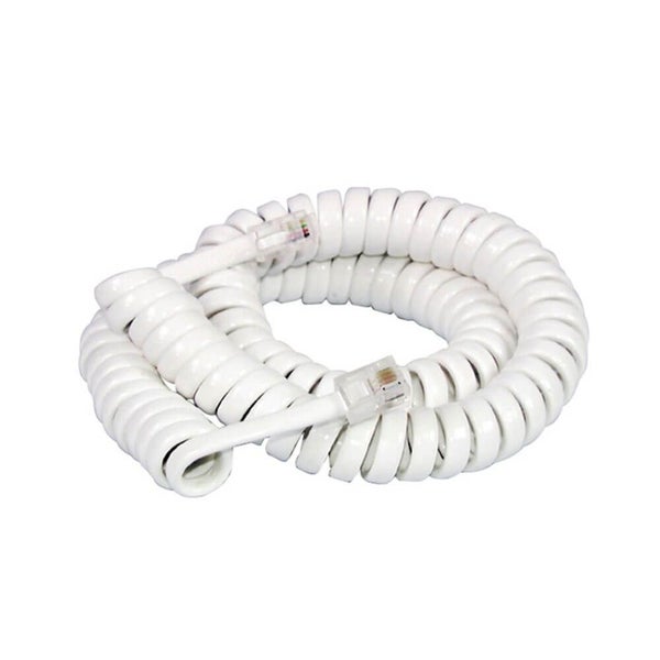 RJ11 4 Position 4 Conductor Plug to Plug Curly Cord 2m Carousel 1
