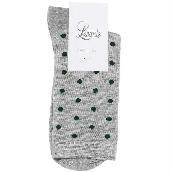 Levante Petite Spot Crew Socks Grey Marle / Nori Carousel 1