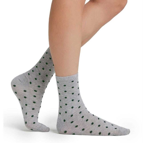 Levante Petite Spot Crew Socks Grey Marle / Nori Carousel 3
