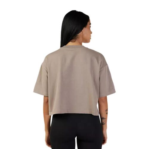 FOX RACING WOMENS WORDMARK CROP TEE [TAUPE] Carousel 2